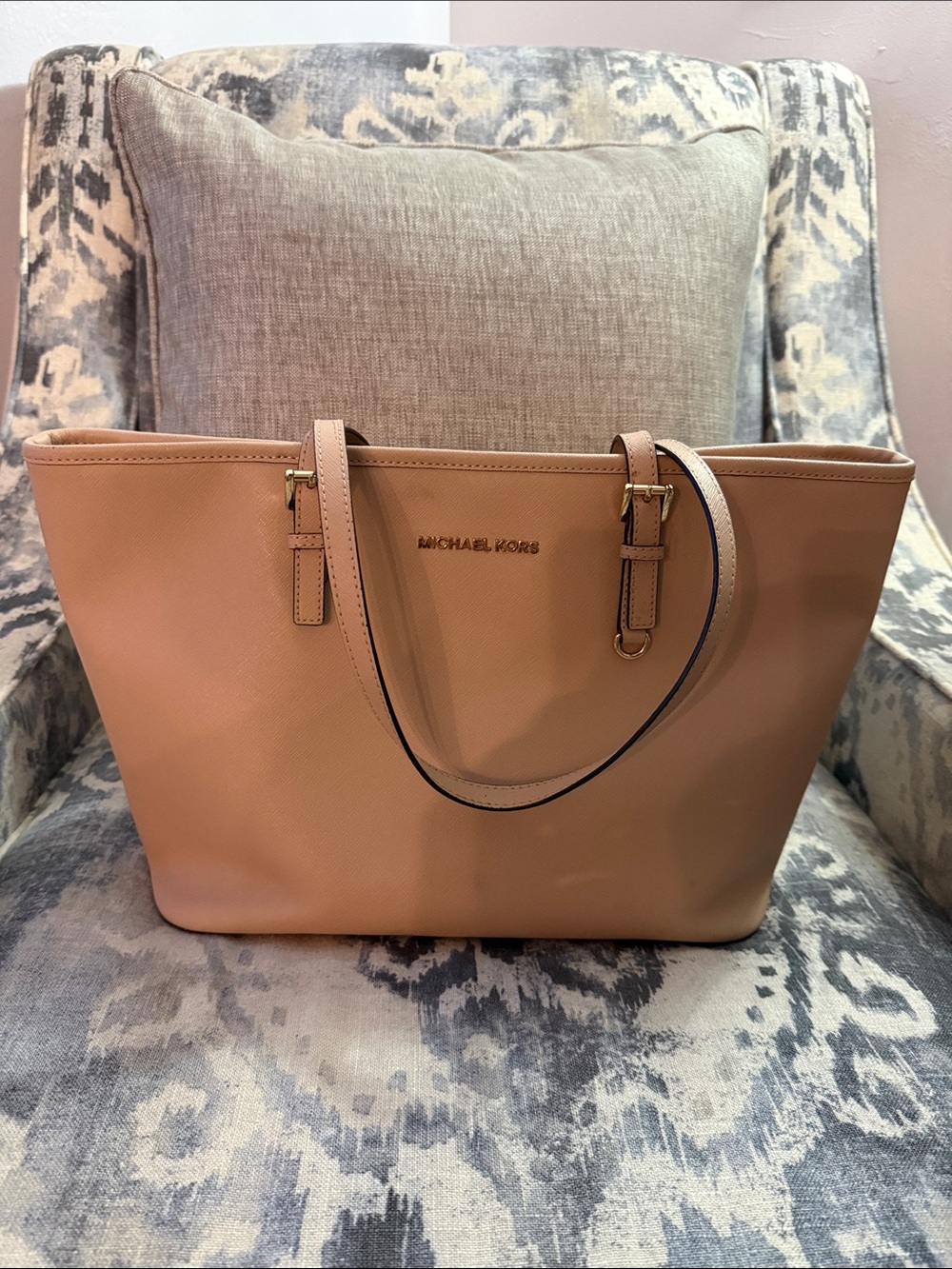 Michael Kors Nude Tan Saffiano Leather Tote